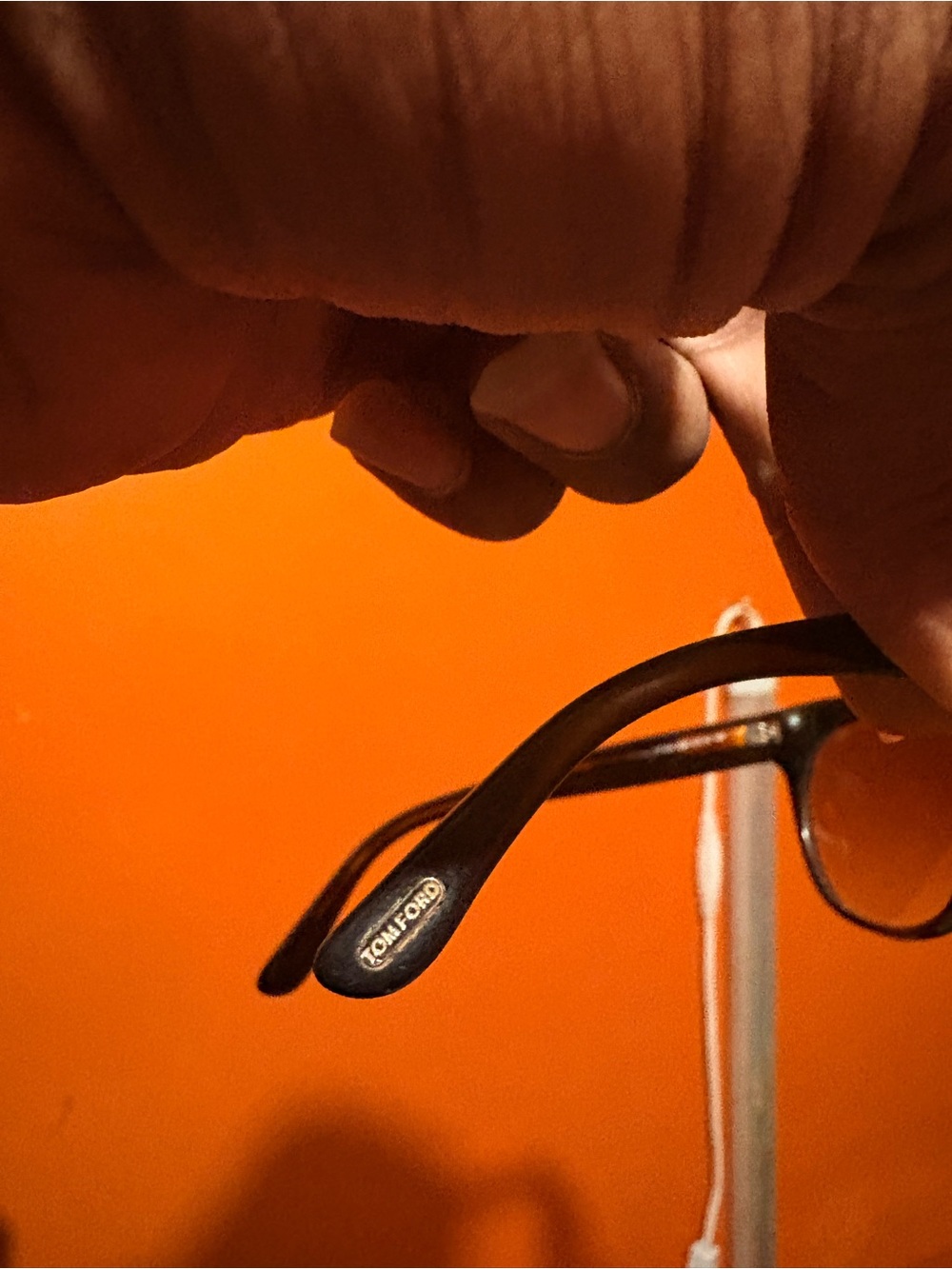 Tom Ford Black and Brown Men’s Optical Frames with Logo Temple Tips